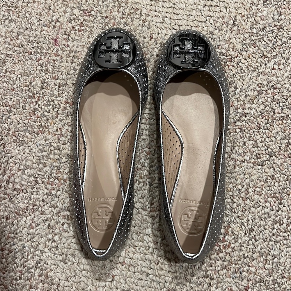 Perforated Tory Burch Reva ballet flats